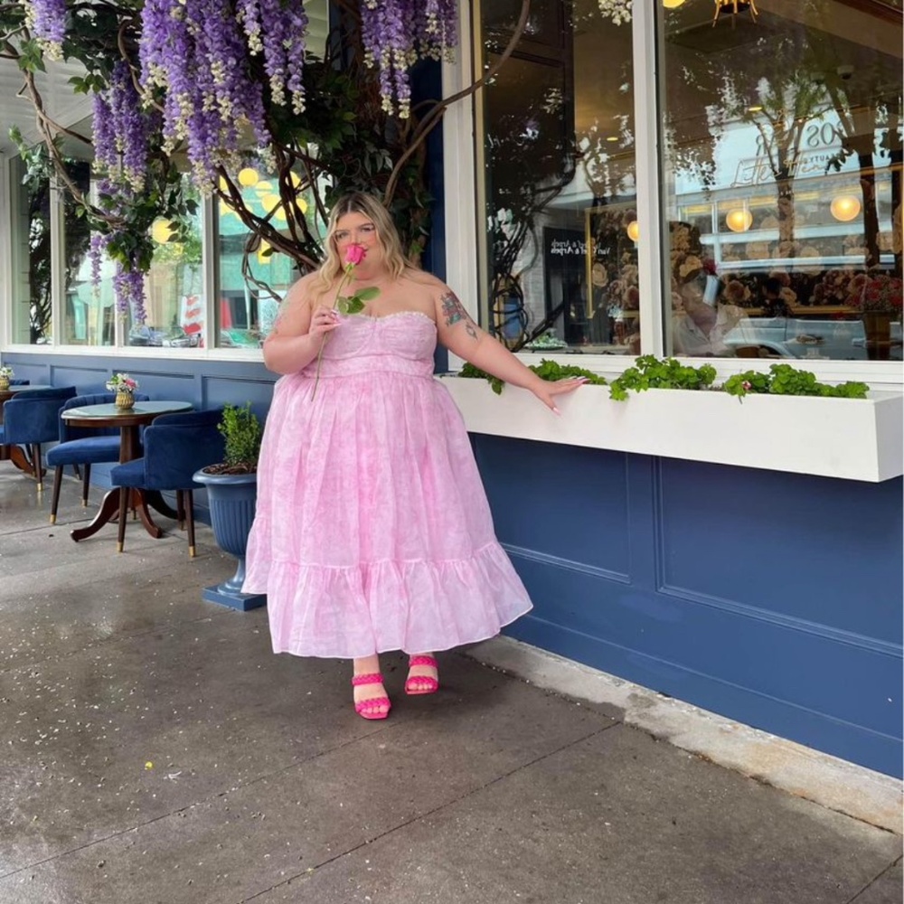 SELKIE Pink Porcelain French Corset Puff Dress 4X
